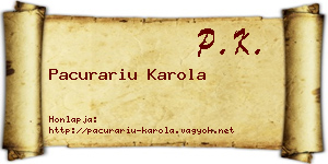 Pacurariu Karola névjegykártya